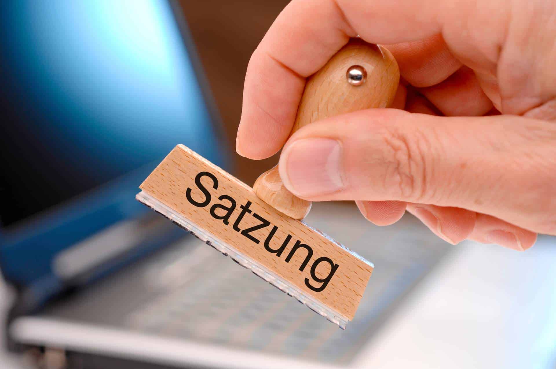 Satzung Markiert Auf Stempel